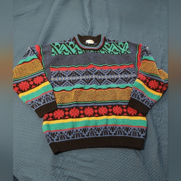 Eleven Paris Multicolor Patterned Crewneck Sweater - Picture 1 of 4